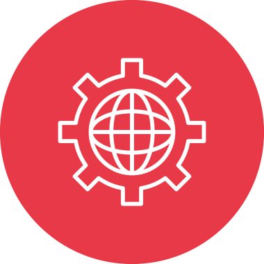 Ağ, ayarlar, küresel ikon vektör görüntüsü. Ağ ve veri paylaşımı için de kullanılabilir. Web uygulamalarında, mobil uygulamalarda ve yazdırma ortamlarında kullanılabilir.