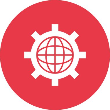 Ağ, ayarlar, küresel ikon vektör görüntüsü. Ağ ve veri paylaşımı için de kullanılabilir. Web uygulamalarında, mobil uygulamalarda ve yazdırma ortamlarında kullanılabilir.