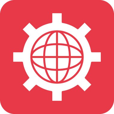 Ağ, ayarlar, küresel ikon vektör görüntüsü. Ağ ve veri paylaşımı için de kullanılabilir. Web uygulamalarında, mobil uygulamalarda ve yazdırma ortamlarında kullanılabilir.