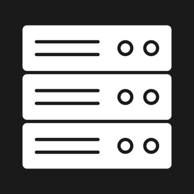 Sunucu, veritabanı, depolama simgesi vektör görüntüsü. Ağ ve veri paylaşımı için de kullanılabilir. Web uygulamalarında, mobil uygulamalarda ve yazdırma ortamlarında kullanılabilir.