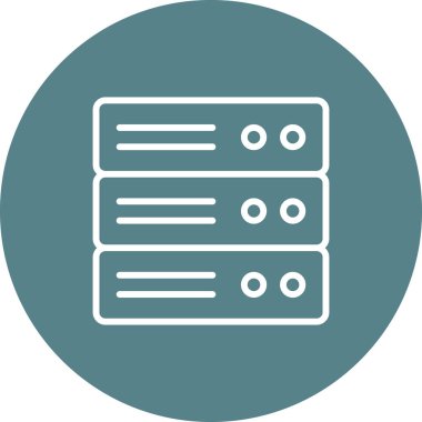 Sunucu, veritabanı, depolama simgesi vektör görüntüsü. Ağ ve veri paylaşımı için de kullanılabilir. Web uygulamalarında, mobil uygulamalarda ve yazdırma ortamlarında kullanılabilir.