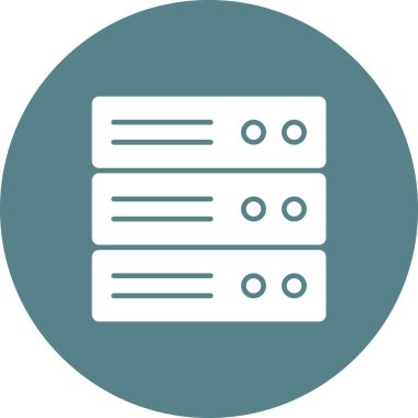 Sunucu, veritabanı, depolama simgesi vektör görüntüsü. Ağ ve veri paylaşımı için de kullanılabilir. Web uygulamalarında, mobil uygulamalarda ve yazdırma ortamlarında kullanılabilir.