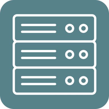 Sunucu, veritabanı, depolama simgesi vektör görüntüsü. Ağ ve veri paylaşımı için de kullanılabilir. Web uygulamalarında, mobil uygulamalarda ve yazdırma ortamlarında kullanılabilir.