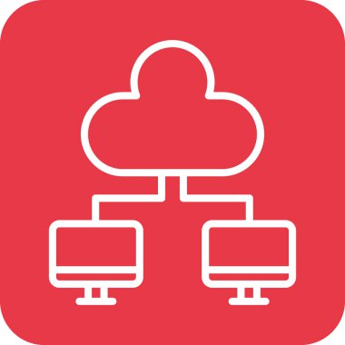 Paylaşılan, bulut, sistem, ağ simgesi vektör görüntüsü. Ağ ve veri paylaşımı için de kullanılabilir. Web uygulamalarında, mobil uygulamalarda ve yazdırma ortamlarında kullanılabilir.