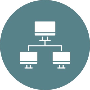 Sistemler, ağ, paylaşım, bilgisayar simgesi vektör görüntüsü. Ağ ve veri paylaşımı için de kullanılabilir. Web uygulamalarında, mobil uygulamalarda ve yazdırma ortamlarında kullanılabilir.