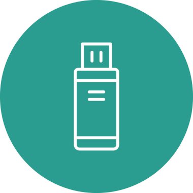 Usb, sür, flaş ikon vektör görüntüsü. Ağ ve veri paylaşımı için de kullanılabilir. Web uygulamalarında, mobil uygulamalarda ve yazdırma ortamlarında kullanılabilir.