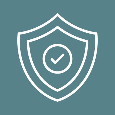 Doğrulandı, koruma, kalkan, güvenli simge vektör görüntüsü. Ağ ve veri paylaşımı için de kullanılabilir. Web uygulamalarında, mobil uygulamalarda ve yazdırma ortamlarında kullanılabilir.