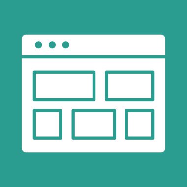 Uygulama, düzen, şablon ikon vektör görüntüsü. Web pazarlama için de kullanılabilir. Web uygulamalarında, mobil uygulamalarda ve yazdırma ortamlarında kullanılabilir.