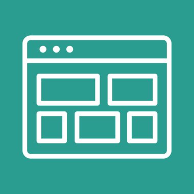 Uygulama, düzen, şablon ikon vektör görüntüsü. Web pazarlama için de kullanılabilir. Web uygulamalarında, mobil uygulamalarda ve yazdırma ortamlarında kullanılabilir.