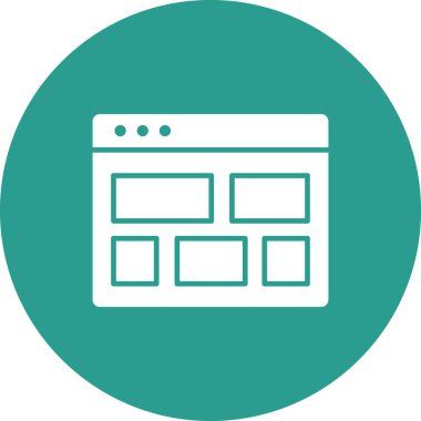 Uygulama, düzen, şablon ikon vektör görüntüsü. Web pazarlama için de kullanılabilir. Web uygulamalarında, mobil uygulamalarda ve yazdırma ortamlarında kullanılabilir.