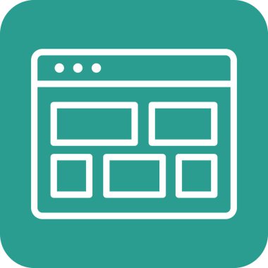 Uygulama, düzen, şablon ikon vektör görüntüsü. Web pazarlama için de kullanılabilir. Web uygulamalarında, mobil uygulamalarda ve yazdırma ortamlarında kullanılabilir.