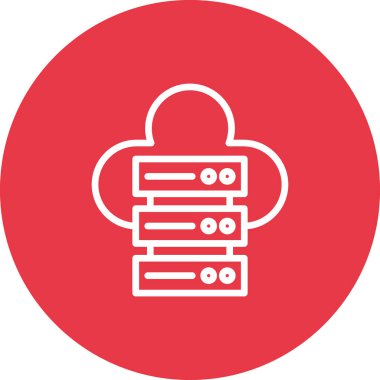 Bulut, veritabanı, sunucu simgesi vektör görüntüsü. Web pazarlama için de kullanılabilir. Web uygulamalarında, mobil uygulamalarda ve yazdırma ortamlarında kullanılabilir.