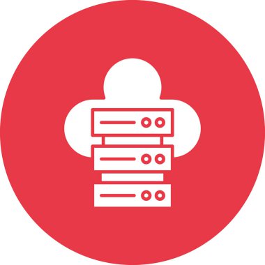 Bulut, veritabanı, sunucu simgesi vektör görüntüsü. Web pazarlama için de kullanılabilir. Web uygulamalarında, mobil uygulamalarda ve yazdırma ortamlarında kullanılabilir.