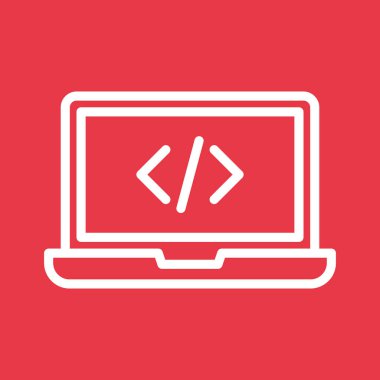 Kod, kodlama, geliştirme simgesi vektör görüntüsü. Web pazarlama için de kullanılabilir. Web uygulamalarında, mobil uygulamalarda ve yazdırma ortamlarında kullanılabilir.