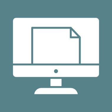 Bilgisayar, dosya, belge simgesi vektör resmi. Web pazarlama için de kullanılabilir. Web uygulamalarında, mobil uygulamalarda ve yazdırma ortamlarında kullanılabilir.