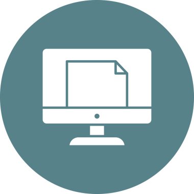 Bilgisayar, dosya, belge simgesi vektör resmi. Web pazarlama için de kullanılabilir. Web uygulamalarında, mobil uygulamalarda ve yazdırma ortamlarında kullanılabilir.