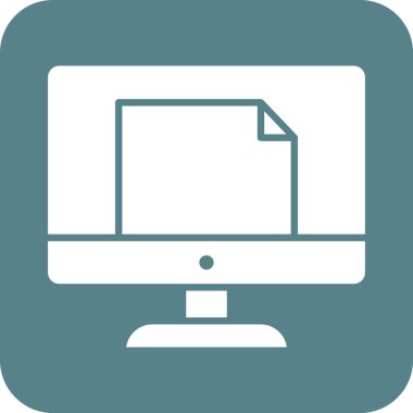 Bilgisayar, dosya, belge simgesi vektör resmi. Web pazarlama için de kullanılabilir. Web uygulamalarında, mobil uygulamalarda ve yazdırma ortamlarında kullanılabilir.