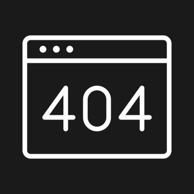 Hata, bulunamadı, web sayfası simge vektör resmi. Web pazarlama için de kullanılabilir. Web uygulamalarında, mobil uygulamalarda ve yazdırma ortamlarında kullanılabilir.