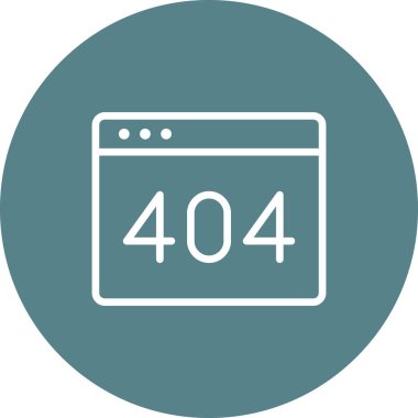 Hata, bulunamadı, web sayfası simge vektör resmi. Web pazarlama için de kullanılabilir. Web uygulamalarında, mobil uygulamalarda ve yazdırma ortamlarında kullanılabilir.
