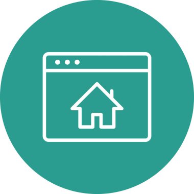 Web sayfası, tarayıcı, web sitesi simgesi vektör resmi. Web pazarlama için de kullanılabilir. Web uygulamalarında, mobil uygulamalarda ve yazdırma ortamlarında kullanılabilir.