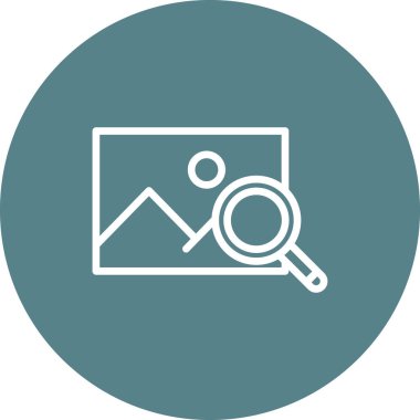 Resim, arama, içerik yönetimi vektör resmi. Web pazarlama için de kullanılabilir. Web uygulamalarında, mobil uygulamalarda ve yazdırma ortamlarında kullanılabilir.