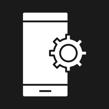 Mobil, ayarlar, yapılandırma ikonu vektör görüntüsü. Web pazarlama için de kullanılabilir. Web uygulamalarında, mobil uygulamalarda ve yazdırma ortamlarında kullanılabilir.