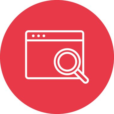 Arama, yönetim, içerik arama simgesi vektör resmi. Web pazarlama için de kullanılabilir. Web uygulamalarında, mobil uygulamalarda ve yazdırma ortamlarında kullanılabilir.