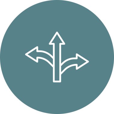 Oklar, yön, yol simgesi vektör görüntüsü. Navigasyon için de kullanılabilir. Web uygulamalarında, mobil uygulamalarda ve yazdırma ortamlarında kullanılabilir.