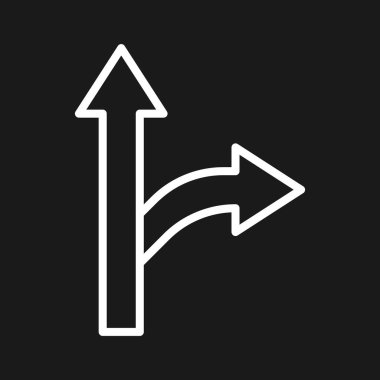 Oklar, yön, yol, sağ ikon vektör görüntüsü. Navigasyon için de kullanılabilir. Web uygulamalarında, mobil uygulamalarda ve yazdırma ortamlarında kullanılabilir.