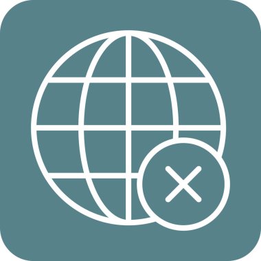 İptal et, kaldır, dünya ikonu vektör görüntüsü. Navigasyon için de kullanılabilir. Web uygulamalarında, mobil uygulamalarda ve yazdırma ortamlarında kullanılabilir.