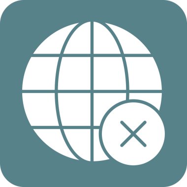 İptal et, kaldır, dünya ikonu vektör görüntüsü. Navigasyon için de kullanılabilir. Web uygulamalarında, mobil uygulamalarda ve yazdırma ortamlarında kullanılabilir.