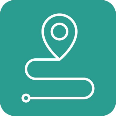 Varış yeri, yol, rota simgesi vektör görüntüsü. Navigasyon için de kullanılabilir. Web uygulamalarında, mobil uygulamalarda ve yazdırma ortamlarında kullanılabilir.