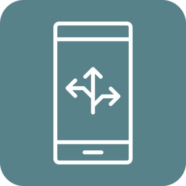 Aygıt, yön, mobil simge vektör görüntüsü. Navigasyon için de kullanılabilir. Web uygulamalarında, mobil uygulamalarda ve yazdırma ortamlarında kullanılabilir.