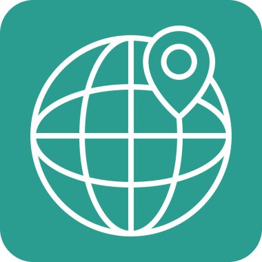Küresel pazar, konum, pin, küresel ikon vektör görüntüsü. Navigasyon için de kullanılabilir. Web uygulamalarında, mobil uygulamalarda ve yazdırma ortamlarında kullanılabilir.