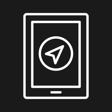 GPS, navigasyon, pim, tablet simgesi vektör görüntüsü. Navigasyon için de kullanılabilir. Web uygulamalarında, mobil uygulamalarda ve yazdırma ortamlarında kullanılabilir.