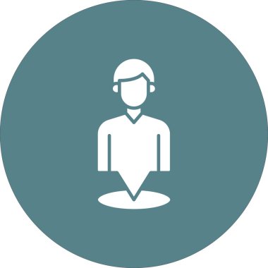 İnsan kaynakları, iğne, konum, boş ikon vektör görüntüsü. Navigasyon için de kullanılabilir. Web uygulamalarında, mobil uygulamalarda ve yazdırma ortamlarında kullanılabilir.