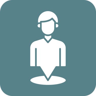 İnsan kaynakları, iğne, konum, boş ikon vektör görüntüsü. Navigasyon için de kullanılabilir. Web uygulamalarında, mobil uygulamalarda ve yazdırma ortamlarında kullanılabilir.