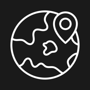 Yer, dünya, dünya, pin ikonu vektör görüntüsü. Navigasyon için de kullanılabilir. Web uygulamalarında, mobil uygulamalarda ve yazdırma ortamlarında kullanılabilir.