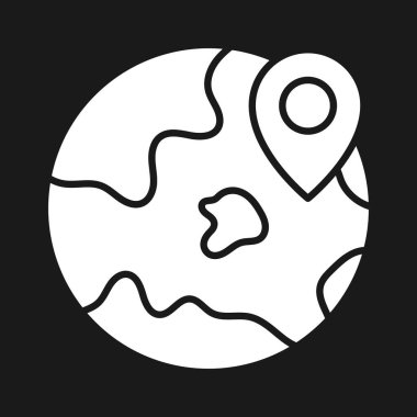 Yer, dünya, dünya, pin ikonu vektör görüntüsü. Navigasyon için de kullanılabilir. Web uygulamalarında, mobil uygulamalarda ve yazdırma ortamlarında kullanılabilir.