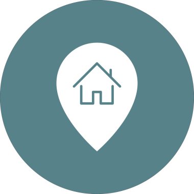 Konum, ev, pin ikonu vektör görüntüsü. Navigasyon için de kullanılabilir. Web uygulamalarında, mobil uygulamalarda ve yazdırma ortamlarında kullanılabilir.