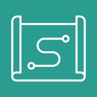 Harita, rota, inşaat ikonu vektör görüntüsü. Navigasyon için de kullanılabilir. Web uygulamalarında, mobil uygulamalarda ve yazdırma ortamlarında kullanılabilir.