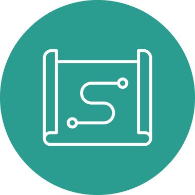 Harita, rota, inşaat ikonu vektör görüntüsü. Navigasyon için de kullanılabilir. Web uygulamalarında, mobil uygulamalarda ve yazdırma ortamlarında kullanılabilir.