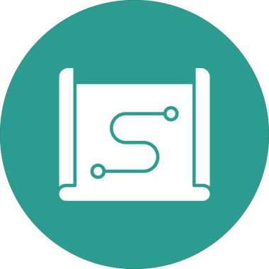 Harita, rota, inşaat ikonu vektör görüntüsü. Navigasyon için de kullanılabilir. Web uygulamalarında, mobil uygulamalarda ve yazdırma ortamlarında kullanılabilir.