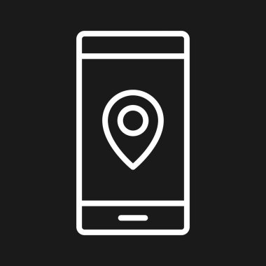 Mobil, navigasyon, pin ikonu vektör görüntüsü. Navigasyon için de kullanılabilir. Web uygulamalarında, mobil uygulamalarda ve yazdırma ortamlarında kullanılabilir.