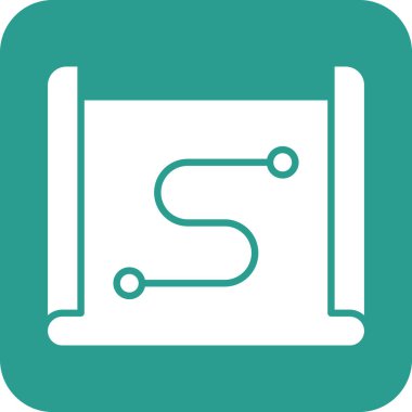 Harita, rota, inşaat ikonu vektör görüntüsü. Navigasyon için de kullanılabilir. Web uygulamalarında, mobil uygulamalarda ve yazdırma ortamlarında kullanılabilir.