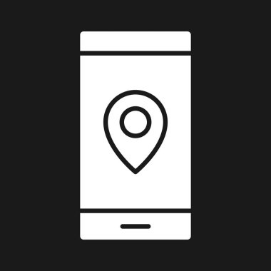 Mobil, navigasyon, pin ikonu vektör görüntüsü. Navigasyon için de kullanılabilir. Web uygulamalarında, mobil uygulamalarda ve yazdırma ortamlarında kullanılabilir.