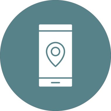 Mobil, navigasyon, pin ikonu vektör görüntüsü. Navigasyon için de kullanılabilir. Web uygulamalarında, mobil uygulamalarda ve yazdırma ortamlarında kullanılabilir.