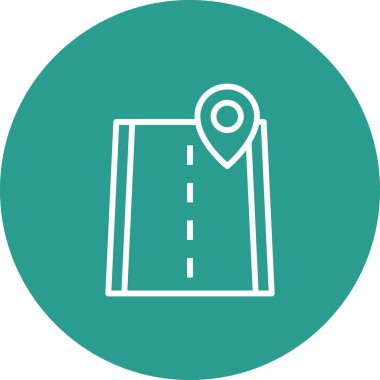 Pin, yol, rota ikon vektör görüntüsü. Navigasyon için de kullanılabilir. Web uygulamalarında, mobil uygulamalarda ve yazdırma ortamlarında kullanılabilir.