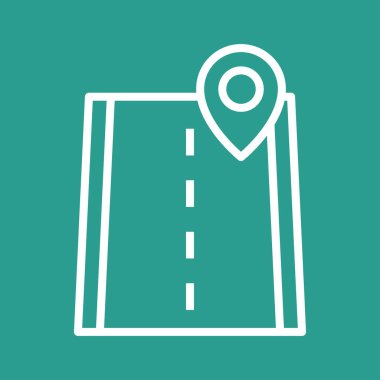 Pin, yol, rota ikon vektör görüntüsü. Navigasyon için de kullanılabilir. Web uygulamalarında, mobil uygulamalarda ve yazdırma ortamlarında kullanılabilir.