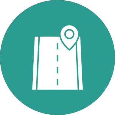 Pin, yol, rota ikon vektör görüntüsü. Navigasyon için de kullanılabilir. Web uygulamalarında, mobil uygulamalarda ve yazdırma ortamlarında kullanılabilir.